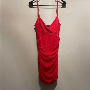 Simple Red, sparkley Sleeveless Dress
